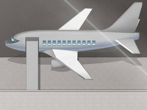 KR空港と飛行機のタイルセット