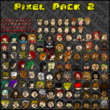 画像をギャラリービューアに読み込む, Pixel Pack 2 Characters - Faces - Sideview Enemies
